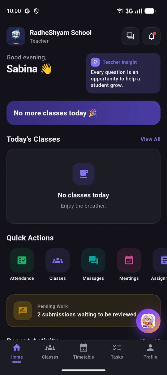 The GyanMul teacher app on a phone.