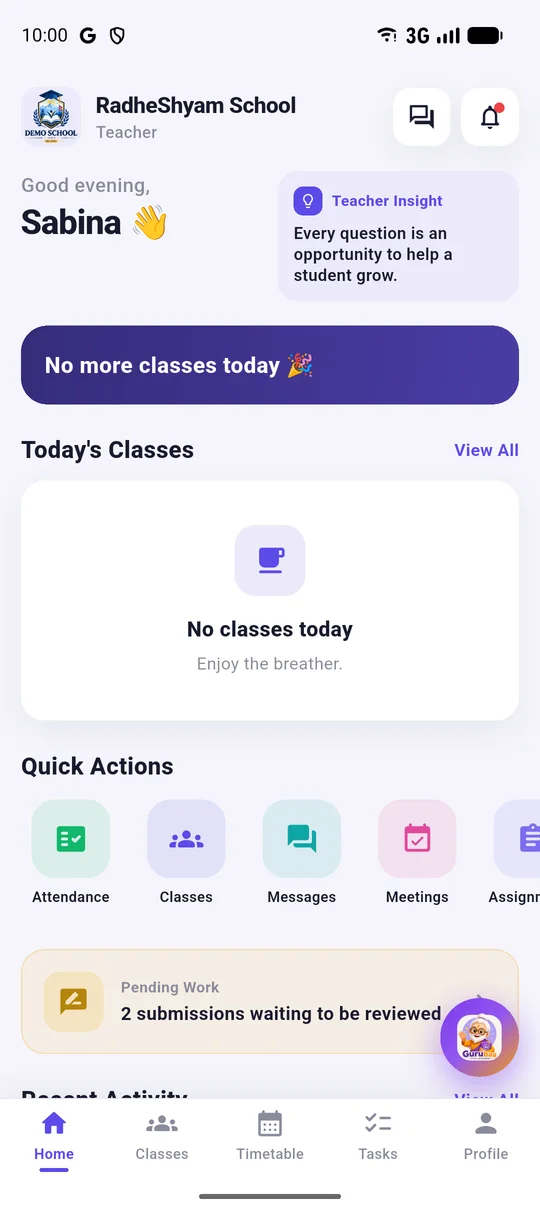 The GyanMul teacher app on a phone.